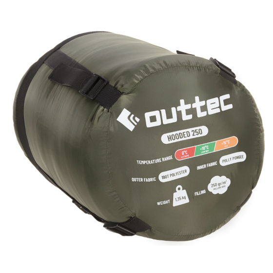 Спальний мішок ковдра Outtec демісезон з капюшоном хакі Киев