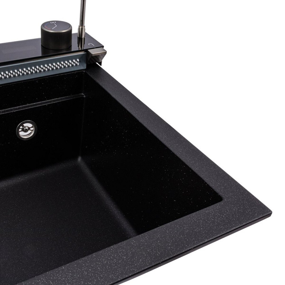 VALESO Гранітна мийка VALESO IRENA 6846 матова Чорний металік Киев - изображение 6