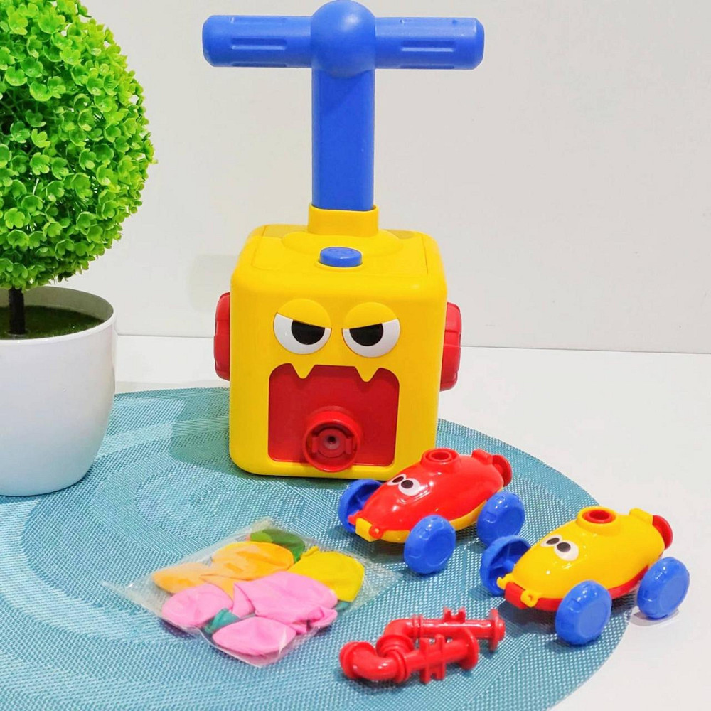 Установка з повітряними кульками Монстрік 2 машинки пакетик з кульками механічний принцип запускник Жовта (KB 133) Чернігів - фото 1