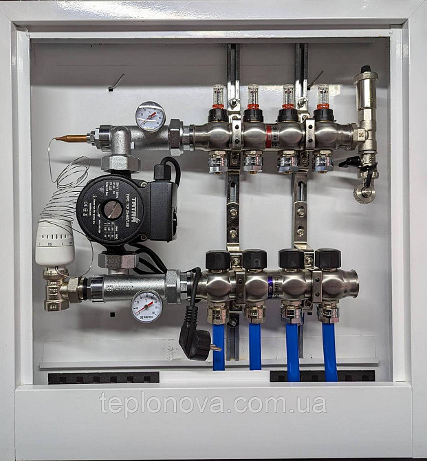 Колектор в зборі на 2 пари виходів нержавійка  "Raftec" для Теплої Підлоги з розходомірами Чернівці - фото 8