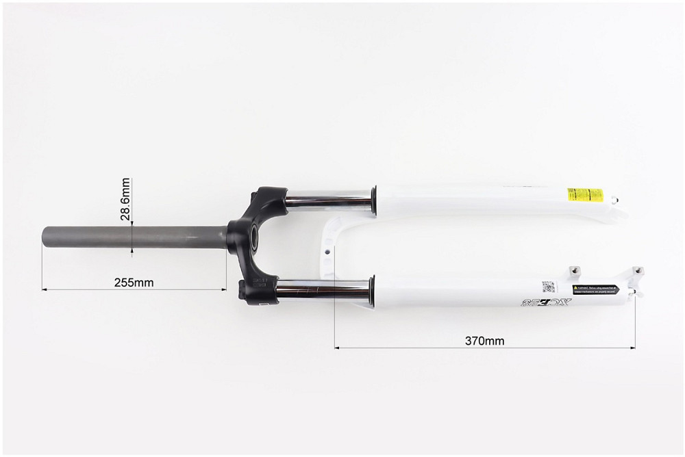 Вилка 27,5" амортизаційна, без різьби 1-1/8" (28,6мм), шток 255мм, з ходом 80мм, Disk-brake, Preload, алюмінієва, біла XCE 28 Київ - фото 4