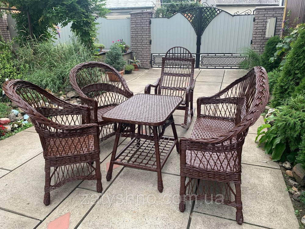 Набор мебели из лозы, кресла, стол, кресло-качалка, диван Киев - изображение 3