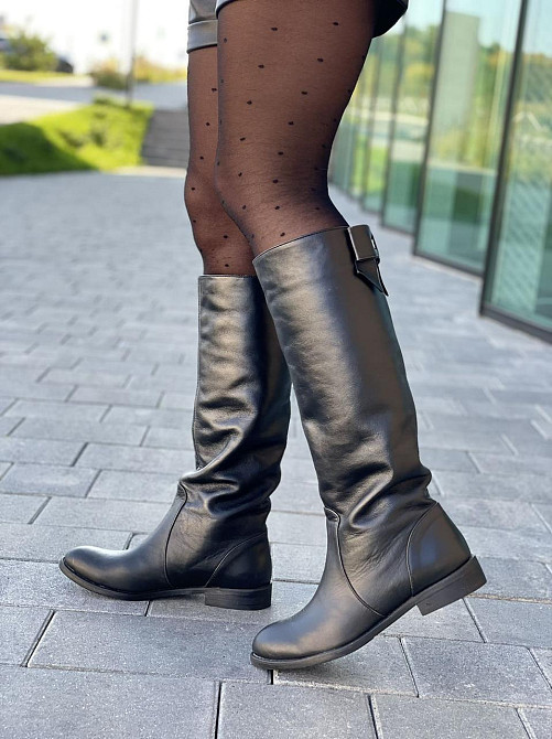 Чоботи жіночі BOGATKO 498 чорні (весна-осінь, шкіра натуральна) (3895) лише 40р. 40 Коломия - фото 1