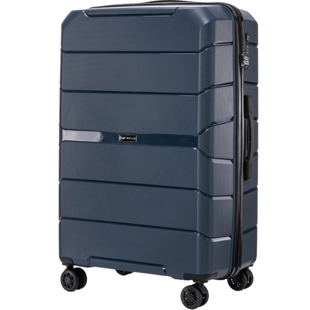Чемодан полипропиленовый WINGS PP06 большой 78 см темно-синий Киев - изображение 1