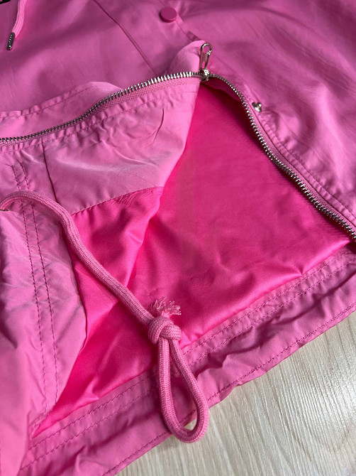 Куртка женская Lady Yep 9096 ветровка оверсайз удлиненная с капюшоном и надписями, розовый, one size Киев - изображение 14
