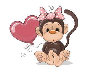 Термонаклейка для одежды для девочки Обезьянка с шариком Киев - изображение 1