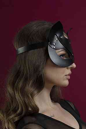Маска кішечки Feral Feelings - Catwoman Mask, натуральна шкіра, чорна Sex Aura Київ