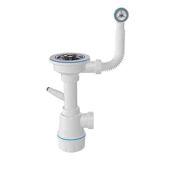 VALESO Комплект: Мийка SELENA 7950 біла в крапку + Змішувач NS02A білий в крапку + Сифон 1041 Киев