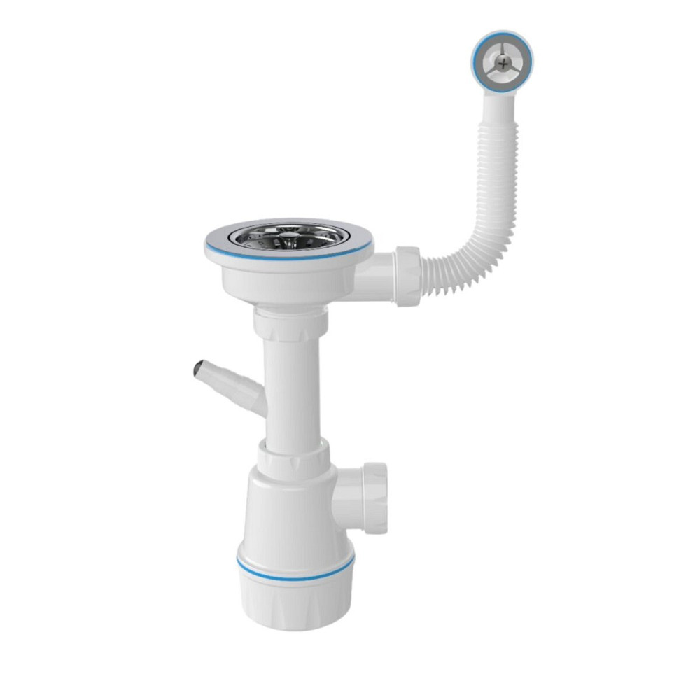 VALESO Комплект: Мийка SELENA 7950 біла в крапку + Змішувач NS02A білий в крапку + Сифон 1041 Киев - изображение 6