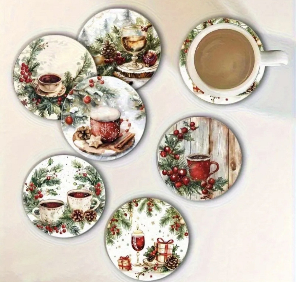 Комплект різдвяних підставок під чашки 6 шт №3 Смела - изображение 5