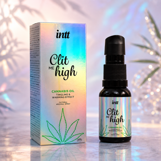 Збуджуючий спрей для клітора - Intt Clit Me High Cannabis Oil Tingling and Warming Effect, 12 мл Sex Aura Київ