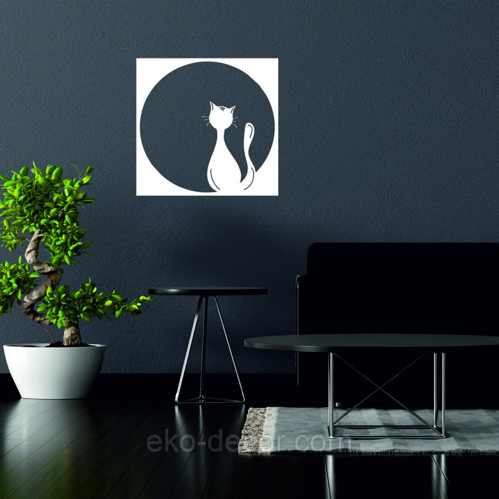 Декоративне настінне 3D Панно «Кіт» Декор на стіну з об'ємом Київ - фото 2