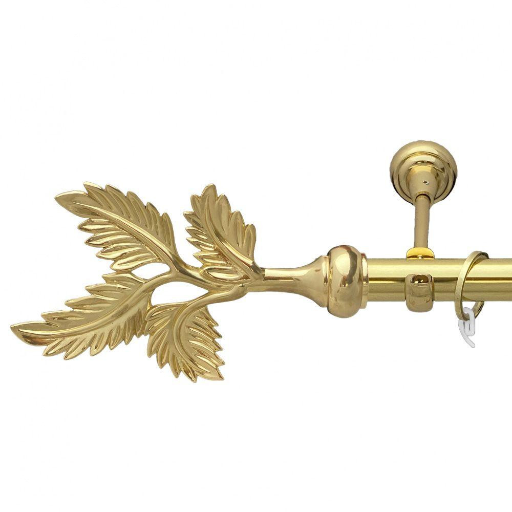 Карниз Orvit Папороть металевий однорядний відкритий гладка труба кільце фасонне металеве  Золото 25 мм 300 см (7035285) Львів - фото 1