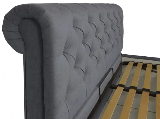 Кровать Двуспальная London Comfort 180 х 200 см Fibril 16 C1 С подъемным механизмом и нишей для белья Темно-серый Киев