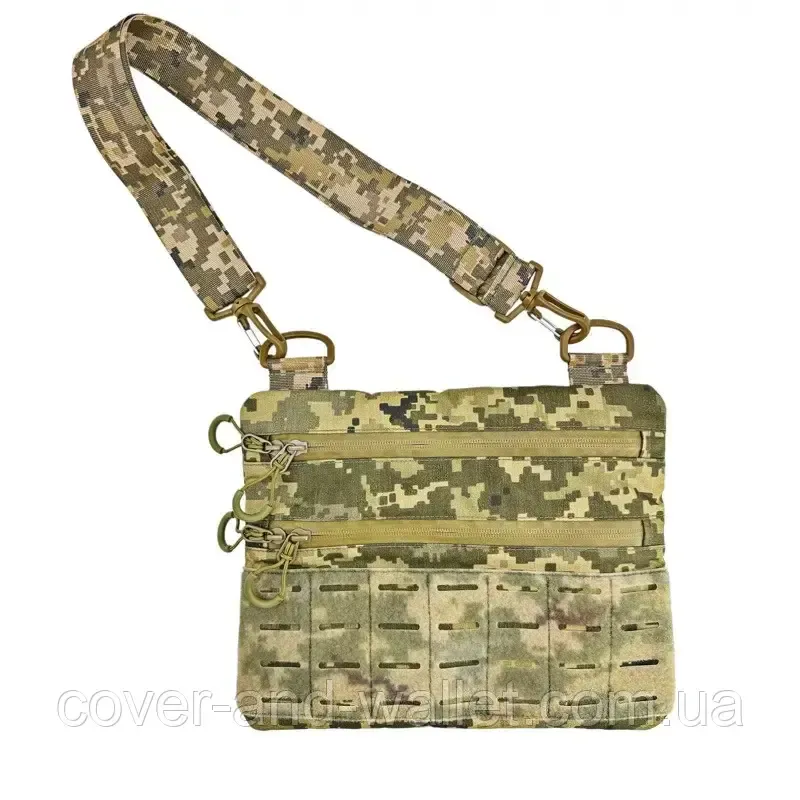 Тонка тактична сумка із міцної тканини Squadron в кольорі Multicam з велкро Київ - фото 1