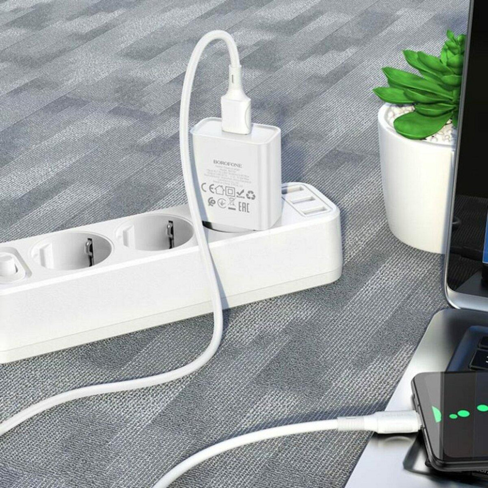 Мережевий зарядний пристрій BOROFONE BA74A Aspirer single port charger set, колір білий BA74AMW Одеса - фото 7