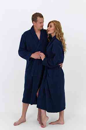 Жіночий халат Ideal Textile банний махровий Темно-синій (56860466) Чернівці