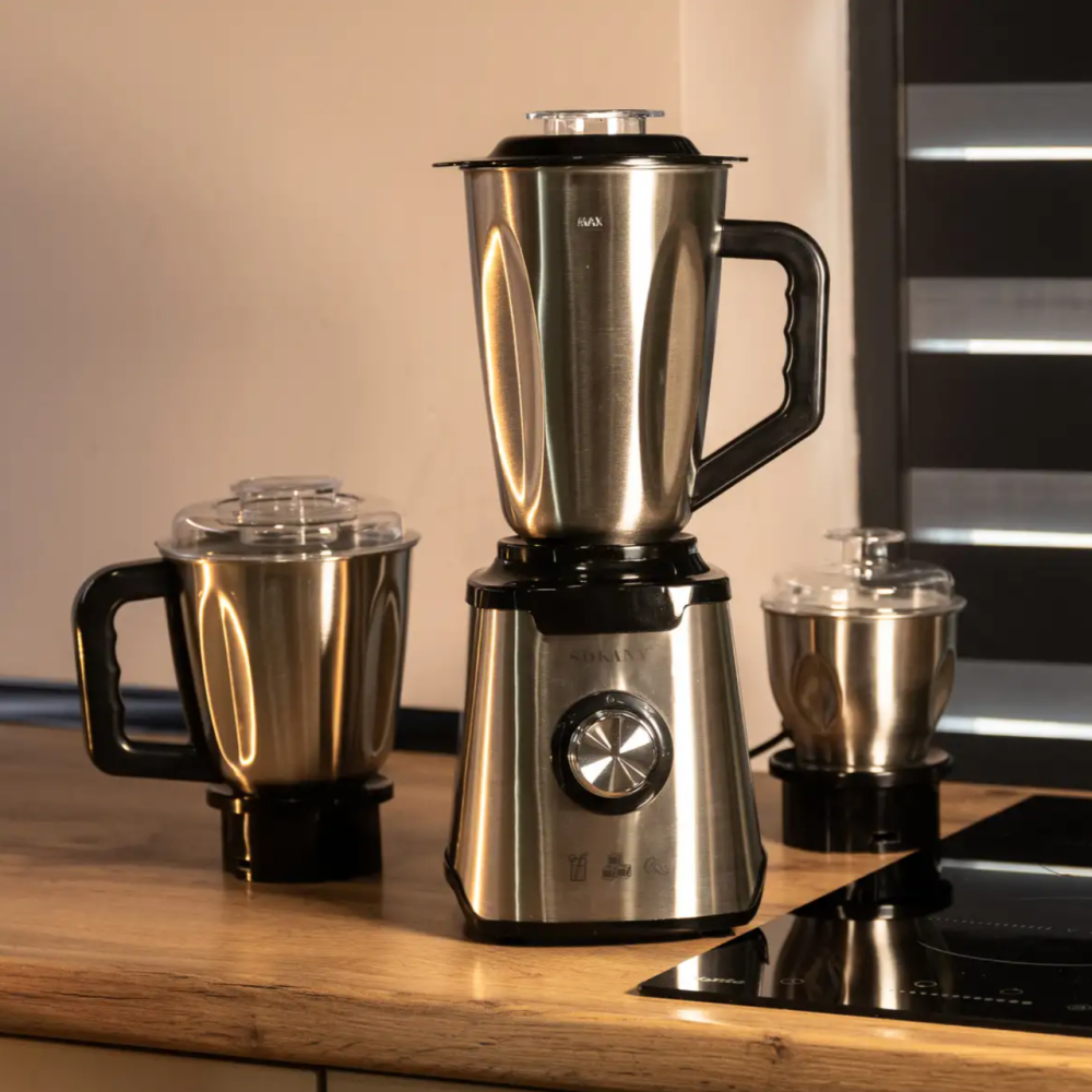 Кухонний блендер SOKANY SK-187 із трьома чашами ,подрібнювач міксер для кухні 3в1 кухонний подрібнювач для коктейлів та смузі Львів - фото 7