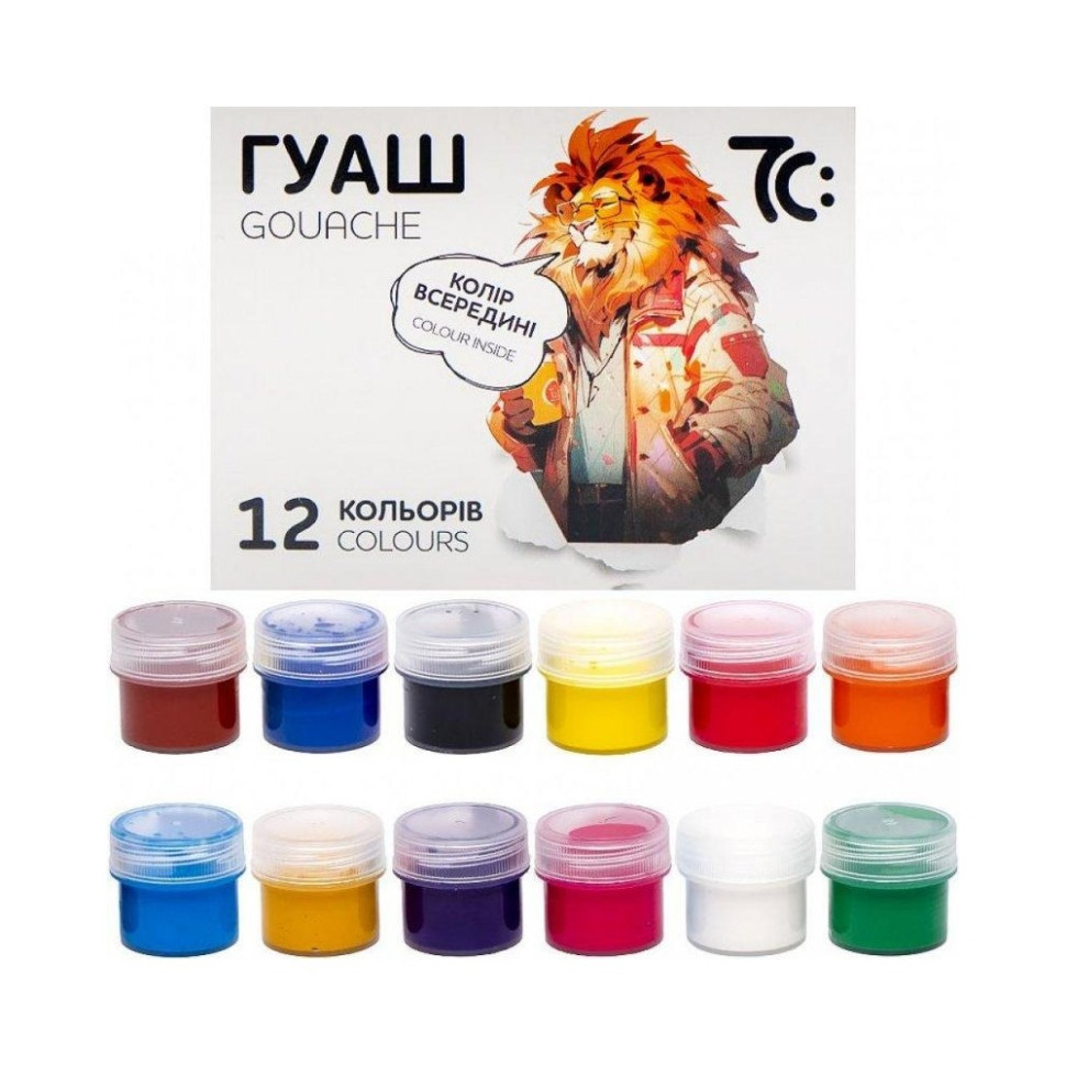 Детские гуашевые краски 7C21204, 12 цветов по 16 мл Винница - изображение 2