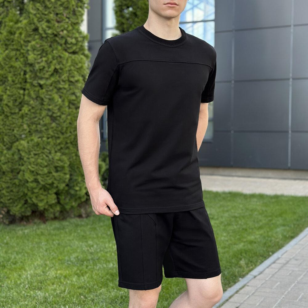 Чоловічий літній комплект шорти і футболка чорний Pobedov Barel Київ - фото 3