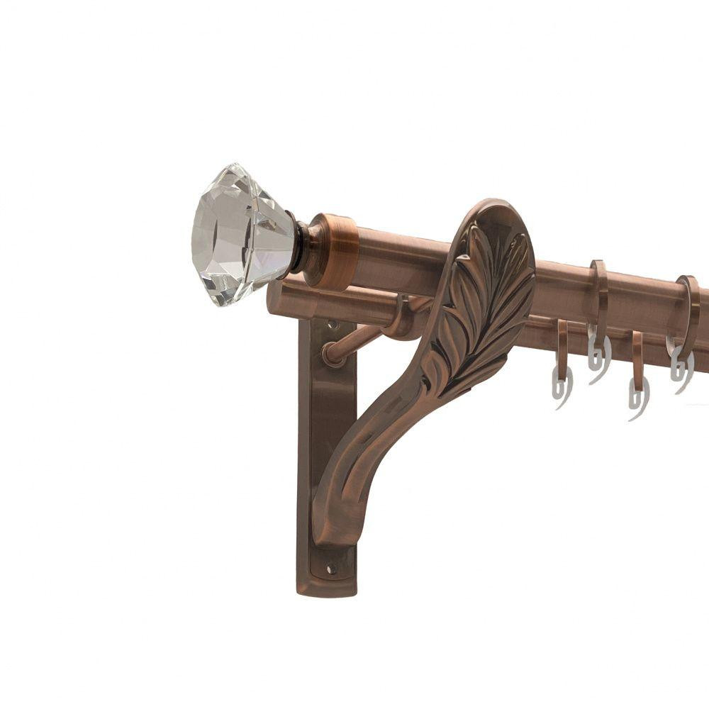 Карниз Orvit Спектралія металевий дворядний ретро гладка труба кільце фасонне металеве  Мідь 25\19 мм 300 см (00-00009977) Львів - фото 1