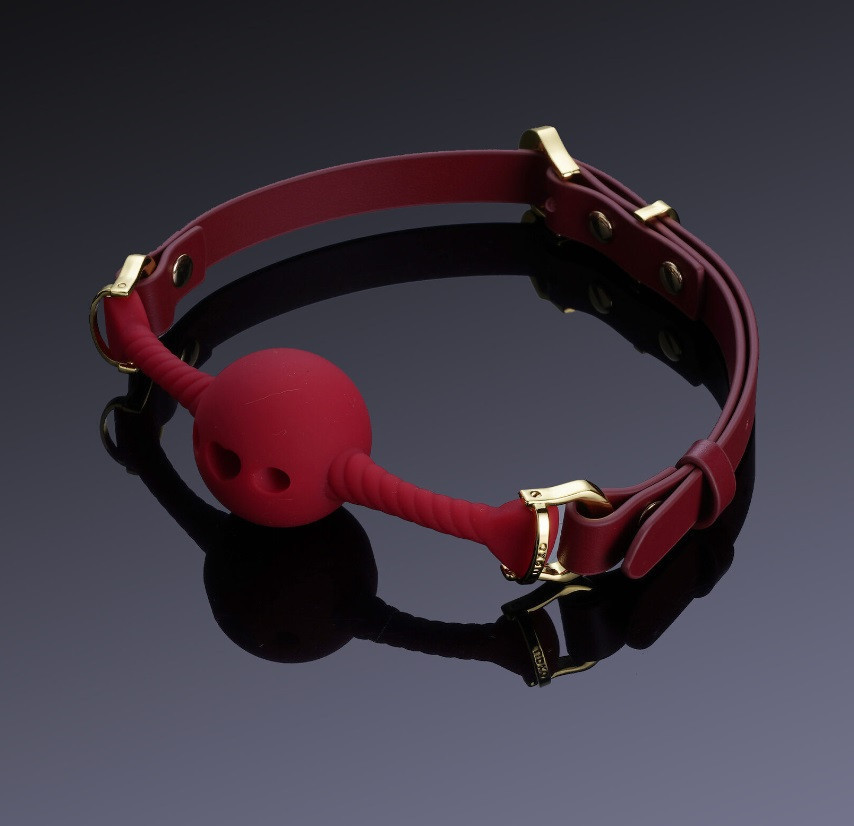 Кляп шарик с отверстиями в виде сердца UPKO Desire for Mouth Bondage Collection, красный Sex Aura Киев - изображение 1