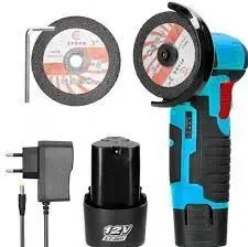 Профессиональная аккумуляторная болгарка Meterk 500W 12V, Угловая шлифовальная машина 76 мм на аккумуляторе, шлифмашина 19500 об/мин в кейсе Синяя Коломыя - изображение 4