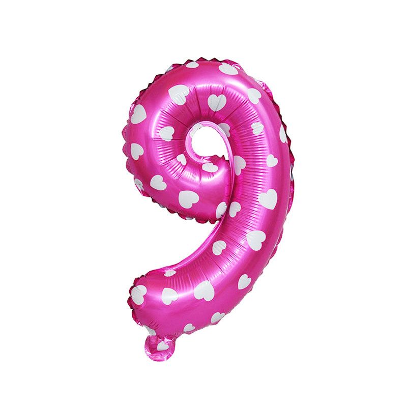 Шарик цифра 9 фольгированная с сердечками 32 дюйма розовый Киев - изображение 2