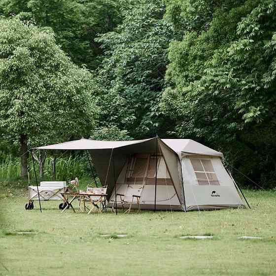 Намет з навісом Naturehike Village CNK2300ZP021, коричневий великий Київ