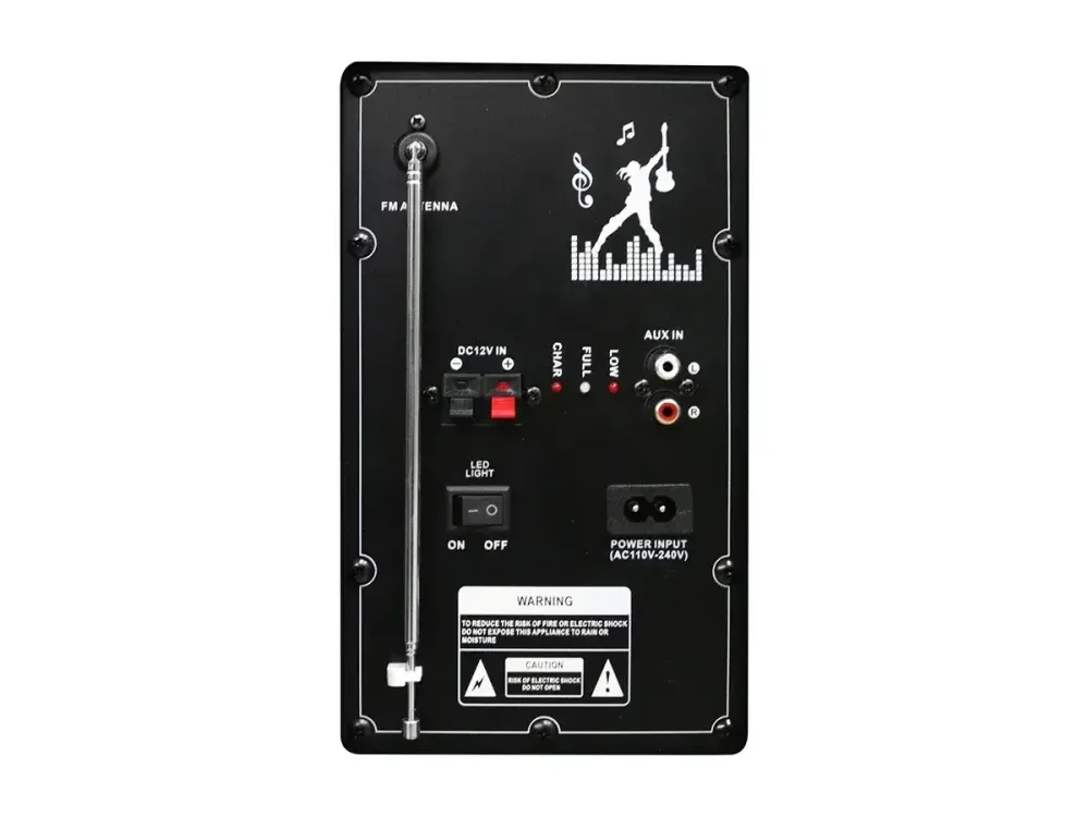 Акустична переносна колонка ZXX-9292 60Вт 10" 72х43х34см TWS/FM/USB/TF/SD/BT/REC/EQ/LED/2MIC/ДК Одеса - фото 6