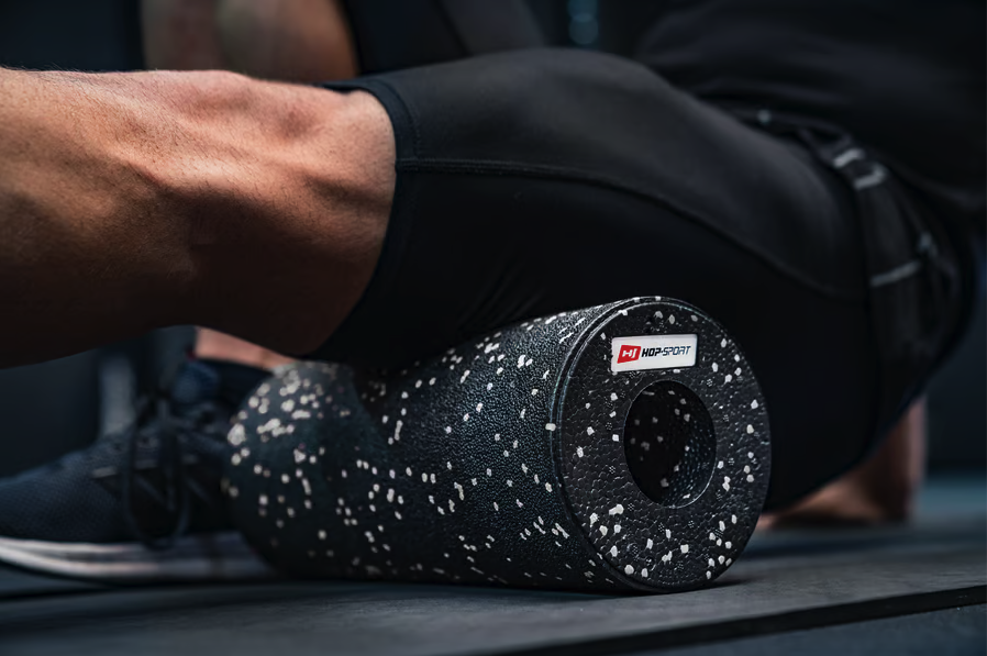 Роллер масажер (валик, ролик) гладкий Hop-Sport EPP 33см HS-P033YG чорно-білий Киев - изображение 4