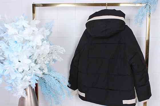 Детская подростковая черная зимняя куртка на девочку 164 Николаев