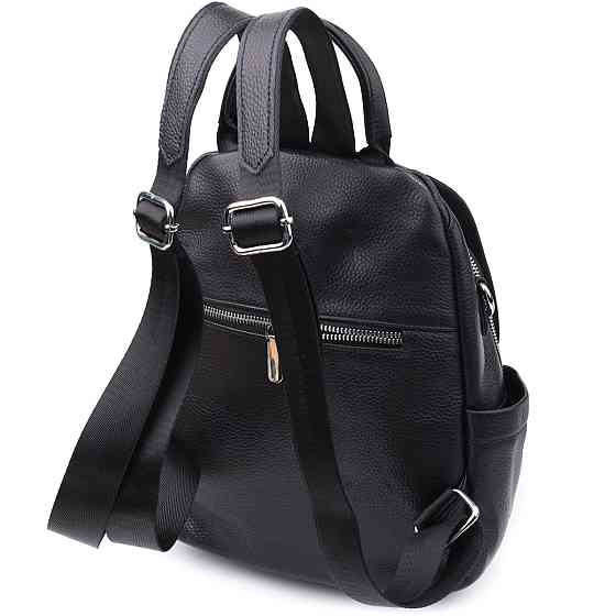 Класичний жіночий рюкзак з натуральної шкіри Vintage 23061 Чорний Київ