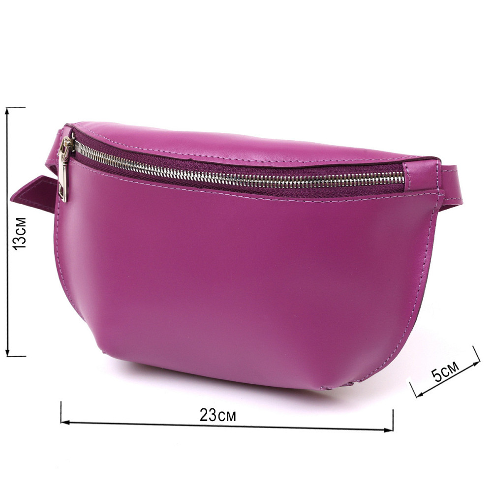 Яркая женская бананка из натуральной кожи Фиолетовый (SHVIGEL) Киев - изображение 7