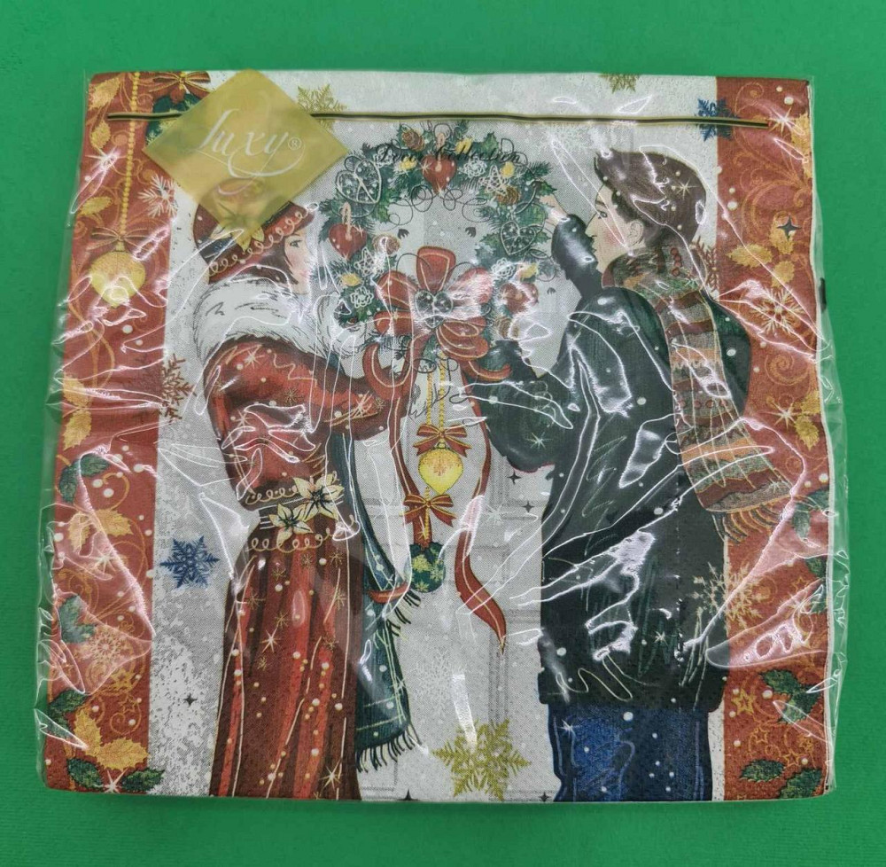 Новогодняя бумажная салфетка (ЗЗхЗЗ, 20шт) LuxyНГ Подготовка к Рождеству(1236) (1 пачка) Харьков - изображение 2