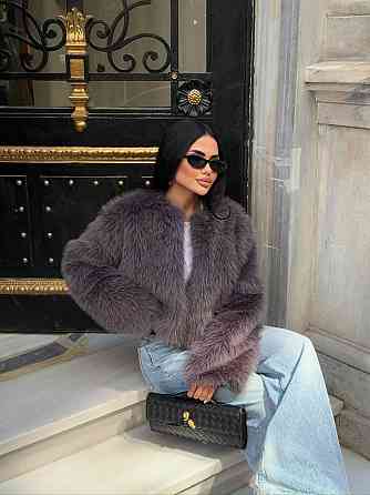 Женская укороченная оверсайз шуба без воротника искусственный мех Одесса
