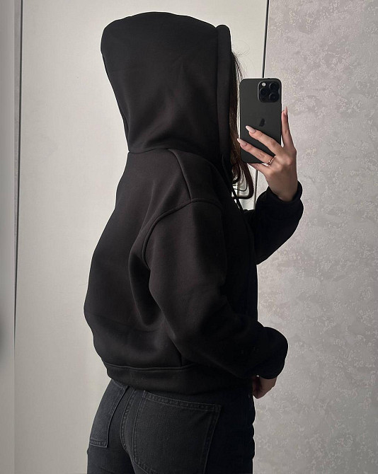 Жіноча базова тепла зіп-худі трьохнитка на флісі Одеса - фото 2