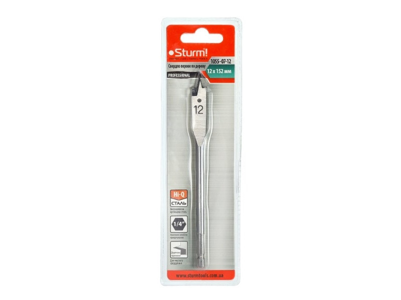 Свердло перове для дерева Sturm 1055-07-12, 12x152 мм (читайте опис) Рівне - фото 1