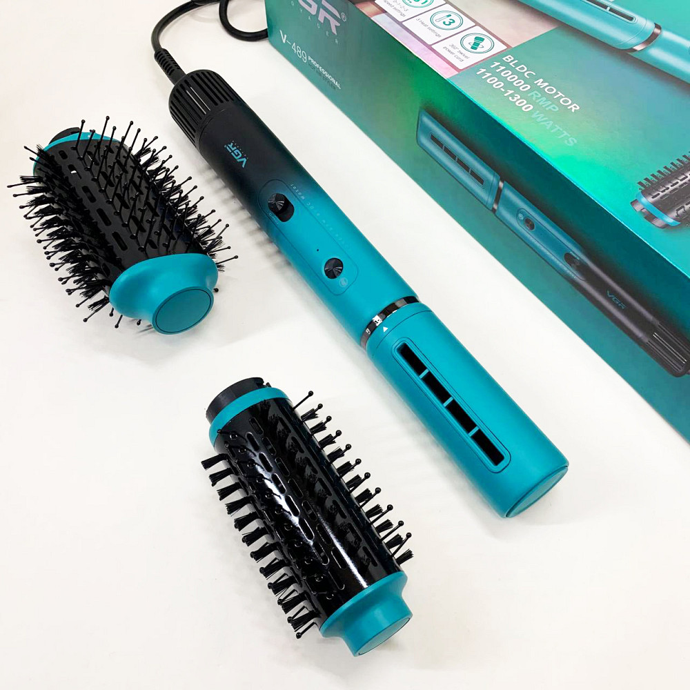 Фен для волос с ионизацией, Фен-расческа с режимом холодного обдува, Портативный фен для сушки JP-35 Львов - изображение 14