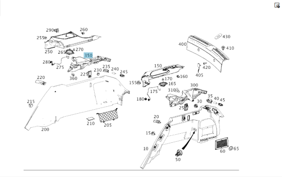 Mercedes-Benz  A2928900216 Кронштейн задньої полиці багажника правий GLE Coupe C292 Одесса