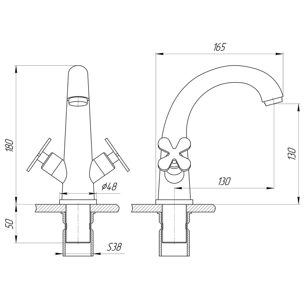 Змішувач для умивальника Globus Lux DUKAT-8 SD8-401 (000024970) Київ - фото 6