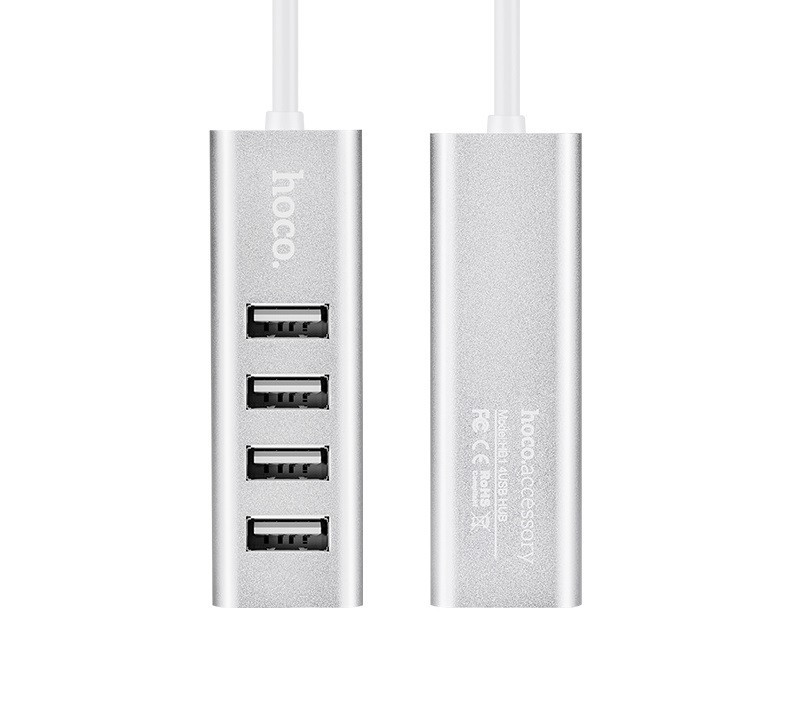 USB-хаб HOCO HB1 на 4 порти, сріблястий Київ - фото 5