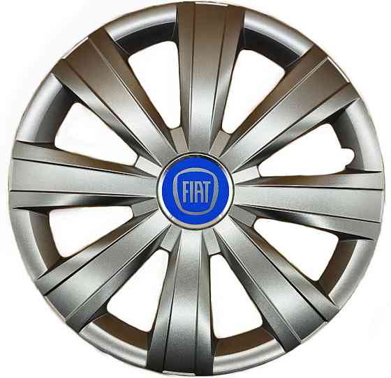 Автомобільні модельні ковпаки R15 Fiat (синій) 328 4шт, SJS, сріблясті Вінниця