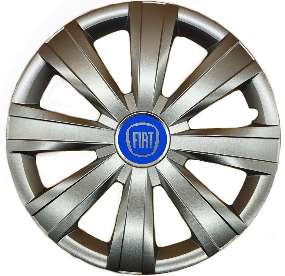 Автомобільні модельні ковпаки R15 Fiat (синій) 328 4шт, SJS, сріблясті Вінниця - фото 1