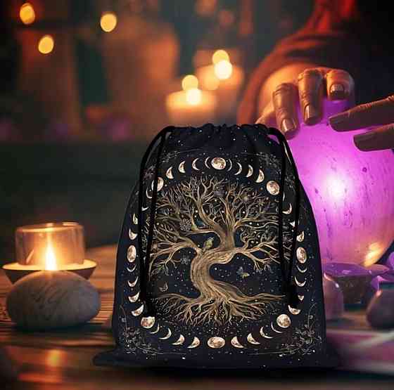 Мешочек бархатный для таро, рун, кристаллов, Дерево жизни Киев