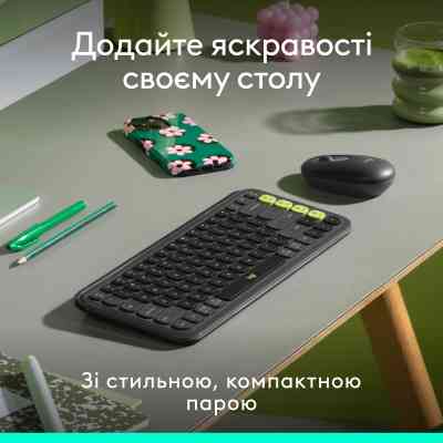 Комплект Logitech POP Icon Combo Bluetooth UA Graphite (920-013156) Вінниця