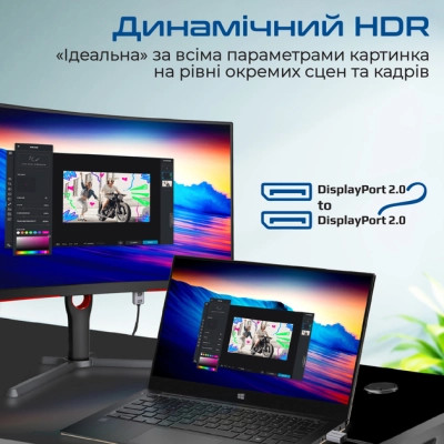 Кабель мультимедийный DisplayPort to DisplayPort v.2.0 dplink-16k.black Promate (dplink-16k.black) Винница - изображение 5