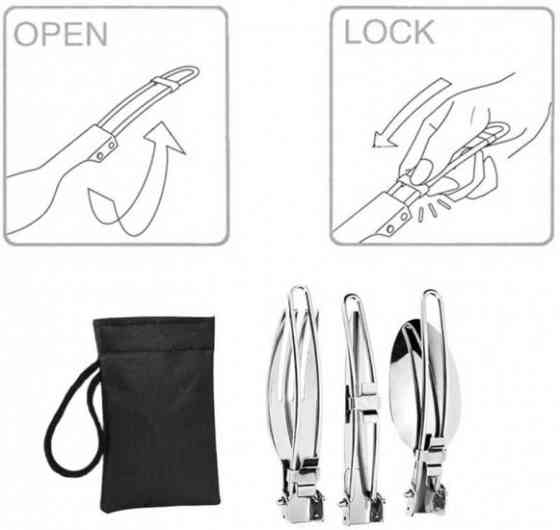 Туристический набор столовых приборов в чехле вилка ножик и ложка Винница