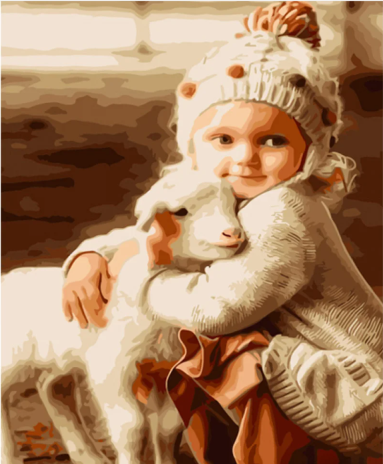 Картина за номерами Strateg Дівчинка та козеня 40х50см (GS974) Чернигов - изображение 1