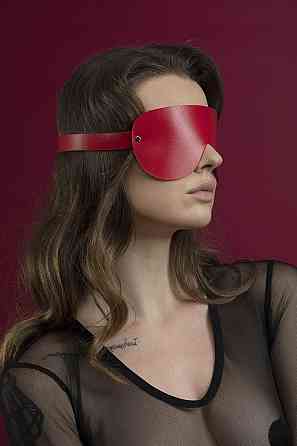 Маска на очі Feral Feelings - Blindfold Mask, натуральна шкіра, червона Sex Aura Київ